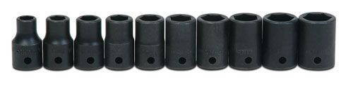 Williams 10 - 19MM Williams 1/2 Dr Shallow Impact Socket Set 6 Pt 10 Pcs - MS-4-10HRC
