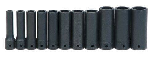 Williams 3/8 - 1 Williams 1/2 Dr Deep Impact Socket Set 6 Pt 11 Pcs - WS-14-11