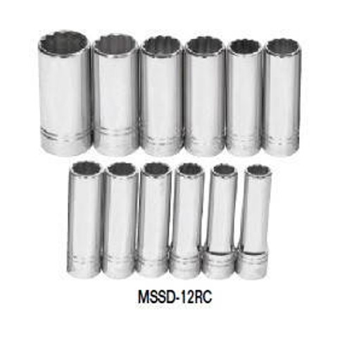 Williams 13 - 30MM Williams 1/2 Dr Deep Socket Set 12 Pt 12 Pcs - MSSD-12RC