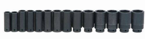 Williams 3/8 - 1 1/4 Williams 1/2 Dr Deep Impact Socket 6 Pt Set 14 Pcs - WS-14-14RC