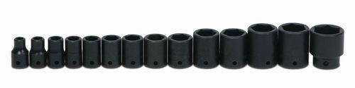 3/8 - 1 1/4" Williams 1/2" Dr Shallow Impact Socket Set 6 Pt 14 Pcs - WS-4-14 Pro Torque Tools