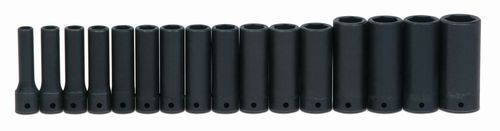 Williams 10 - 27MM Williams 1/2 Dr Deep Impact Socket Set 6 Pt 16 Pcs - MS-14-16RC