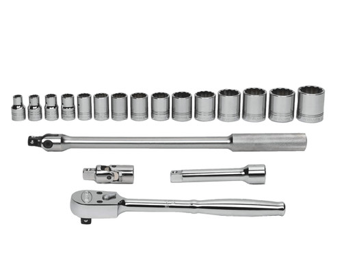 Williams 3/8 - 1 1/4 Williams 1/2 Dr Shallow Socket and Tool Set 12 Pt 19 Pcs - WSS-19F Williams 3/8 - 1 1/4 Williams 1/2 Dr Shallow Socket and Tool Set 12 Pt 19 Pcs - WSS-19F
