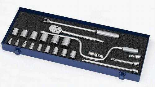 3/8 - 1 1/4" Williams 1/2" Dr Shallow Socket & Tool Set 12 Pt 22 Pcs - WSS-22F Pro Torque Tools