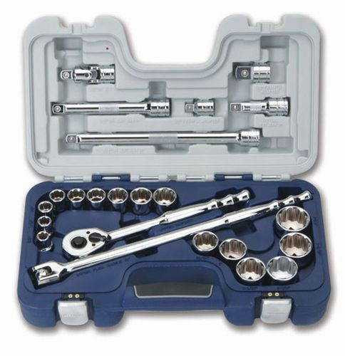 3/8 - 1/1/4" Williams 1/2" Dr Socket & Tool Set 12 Pt 23 Pcs & Case - 50609 Pro Torque Tools
