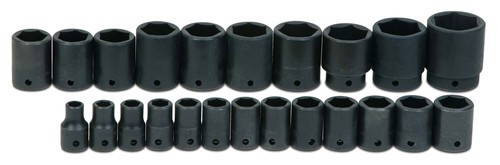 Williams 10 - 36MM Williams 1/2 Dr Shallow Impact Socket Set 6 Pt 23 Pcs - MS-4-23RC