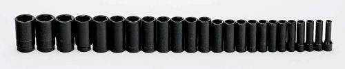 10 - 36MM Williams 1/2" Dr Deep Impact Socket Set 6 Pt 24 Pcs - MS-14-24RC Pro Torque Tools
