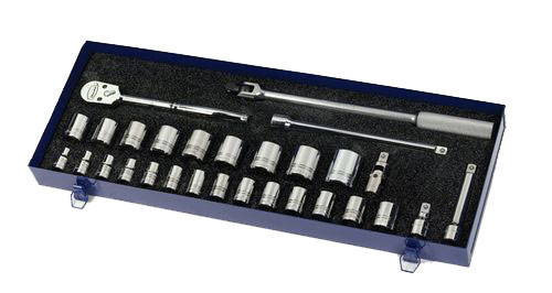 Williams 10 - 34MM Williams 1/2 Dr Shallow Socket and Tool Set 12 Pt 29 Pcs and Tool Box - MSS-29FTB
