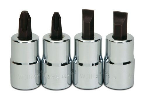 Williams 1/2 Dr Screwdriver Bit Socket Set 4 Pcs - WSSSP-4RC Williams 1/2 Dr Screwdriver Bit Socket Set 4 Pcs - WSSSP-4RC
