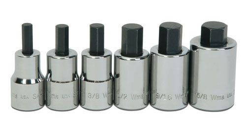 Williams 1/4 - 4/8 Williams 1/2 Dr Hex Bit Socket Set 6 Pcs - WSSS-6RC
