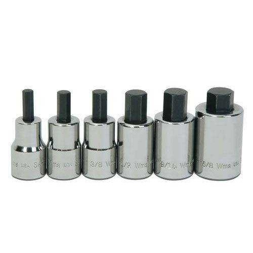 1/4 - 4/8" Williams 1/2" Dr Hex Bit Socket Set 6 Pcs - WSSS-6RC