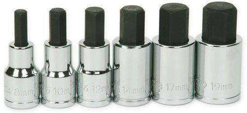 8 - 19MM Williams 1/2" Dr Hex Bit Socket Set 6 Pcs - 32904 New Pro Torque Tools