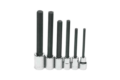 1/4 - 5/8" Williams 1/2" Dr Long Hex Bit Socket Set 6 Pcs - WSSS-6LRC Pro Torque Tools