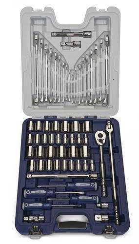 3/8 - 1 1/4" & 10 - 32MM Williams 1/2" Dr Shallow Socket & Tool Set 6 Pt 61 Pcs & Case - 50617A Pro Torque Tools