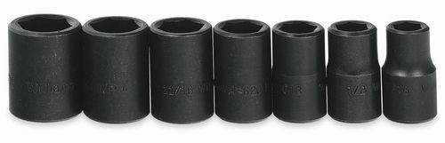 7/16 - 13/16" Williams 1/2" Dr Shallow Impact Socket Set 6 Pt 7 Pcs - WS-4-7RC Pro Torque Tools