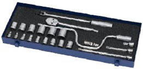 Williams 10 - 26MM Williams 1/2 Dr Socket and Tool Set 12 Pt 22 Pcs and Tool Box - MSS-22FTB