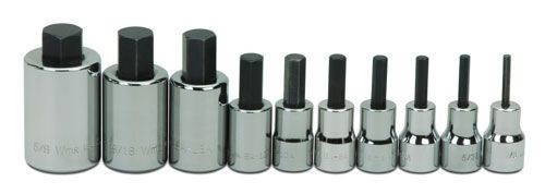 Williams 1/8 - 5/8 Williams 3/8 Dr Hex Bit Socket Set 10 Pcs - WSBS-10RC