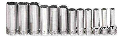 9 - 19MM Williams 3/8" Dr Deep Socket Set 6 Pt 12 Pcs - MSBD-12HRC Pro Torque Tools