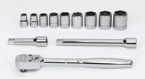 Williams 3/8 - 7/8 Williams 3/8 Dr Shallow Socket and Tool Set 6 Pt 12 Pcs and Tool Box - WSB-12HFTB