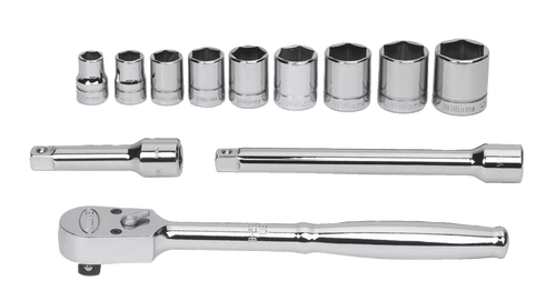 3/8 - 7/8" Williams 3/8" Dr Shallow Socket & Tool Set 6 Pt 12 Pcs & Tool Box - WSB-12HFTB