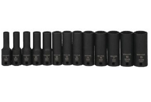 Williams 7 - 19MM Williams 3/8\" Dr Deep Impact Socket Set 12 Pt 13 Pcs - 36924 