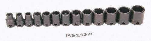7 - 19MM Williams 3/8" Dr Shallow Impact Socket Set 6 Pt 13 Pcs - MS-2-13H Pro Torque Tools