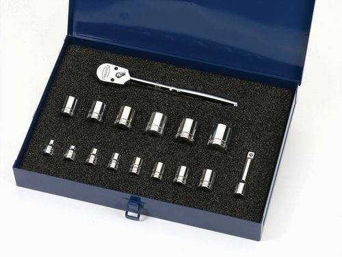 8 - 24MM Williams 3/8" Dr Shallow Socket & Tool Set 12 Pt 16 Pcs - MSB-16F Pro Torque Tools