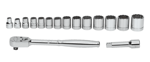 8 - 24MM Williams 3/8" Dr Shallow Socket & Tool Set 12 Pt 16 Pcs - MSB-16F