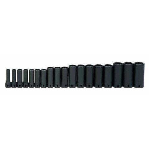7 - 24MM Williams 3/8" Dr Deep Impact Socket Set 6 Pt 18 Pcs - MS-12-18H