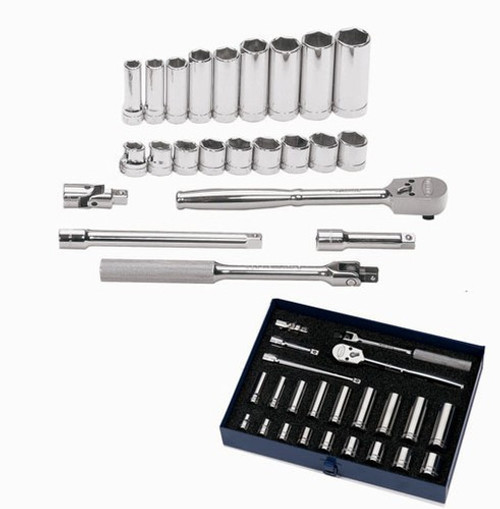 Williams 3/8 - 7/8 Williams 3/8 Dr Shallow and Deep Socket and Tool Set 6 Pt 23 Pcs and Tool Box - WSB-23HFTB Williams 3/8 - 7/8 Williams 3/8 Dr Shallow and Deep Socket and Tool Set 6 Pt 23 Pcs and Tool Box - WSB-23HFTB