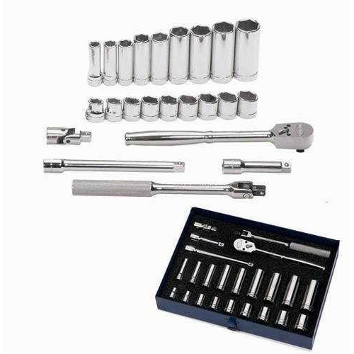 3/8 - 7/8" Williams 3/8" Dr Shallow & Deep Socket & Tool Set 6 Pt 23 Pcs & Tool Box - WSB-23HFTB
