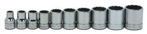 5/16 - 7/8" Williams 3/8" Dr Shallow Socket Set 12 Pt 10 Pcs - WSB-10RC Pro Torque Tools
