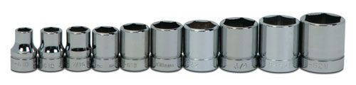 Williams 5/16 - 7/8 Williams 3/8 Dr Shallow Socket Set 6 Pt 10 Pcs - WSB-10HRC