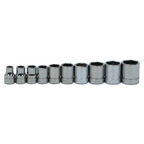 5/16 - 7/8" Williams 3/8" Dr Shallow Socket Set 6 Pt 10 Pcs - WSB-10HRC