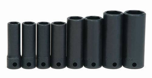 Williams 5/16 - 3/4 Williams 3/8 Dr Deep Impact Socket Set 6 Pt 8 Pcs - WS-12-8