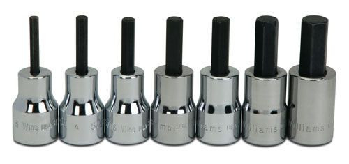 Williams 1/8 - 3/8 Williams 3/8 Dr Hex Socket Set 7 Pcs - WSB-7A - Williams 1/8 - 3/8 Williams 3/8 Dr Hex Socket Set 7 Pcs - WSB-7A -