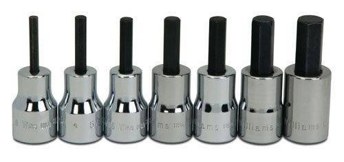 Williams 1/8 - 3/8 Williams 3/8 Dr Hex Socket Set 7 Pcs - WSB-7A -