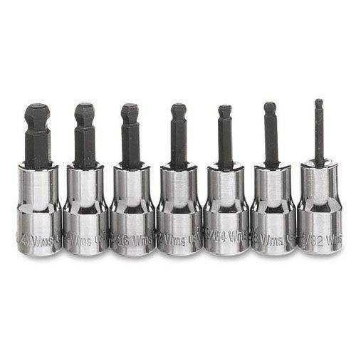 3/32 - 1/4" Williams 1/4" Dr Ball Hex Socket Set 7 Pcs - WSM-7HBA