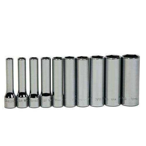 3/16 - 9/16" Williams 1/4" Dr Deep Socket Set 6 Pt 10 Pcs - WSMD-10HRC