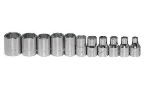 5/32 - 9/16" Williams 1/4" Dr Shallow Socket Set 6 Pt 11 Pcs - WSM-11HRC Pro Torque Tools