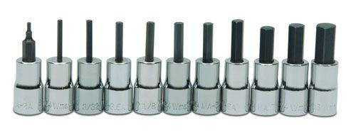 1/16 - 5/16" Williams 1/4" Dr Hex Bit Set 11 Pcs - WSM-11TRC Pro Torque Tools