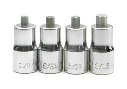 Williams 1/8 - 3/16 Williams 1/4 Dr Hex Bit Socket Set 4 Pcs - WSM-4TRC