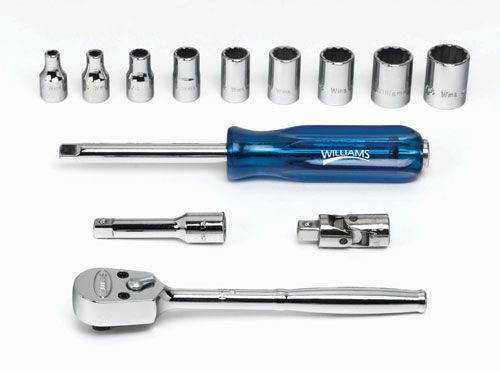 5/32 - 9/16" Williams 1/4" Dr Shallow Socket & Tool Set 6 Pt & 12 Pt 13 Pcs - WSM-13F Pro Torque Tools