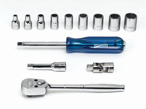 Williams 5/32 - 9/16 Williams 1/4 Dr Shallow Socket and Tool Set 6 Pt and 12 Pt 13 Pcs and Tool Box - WSM-13FTB Williams 5/32 - 9/16 Williams 1/4 Dr Shallow Socket and Tool Set 6 Pt and 12 Pt 13 Pcs and Tool Box - WSM-13FTB