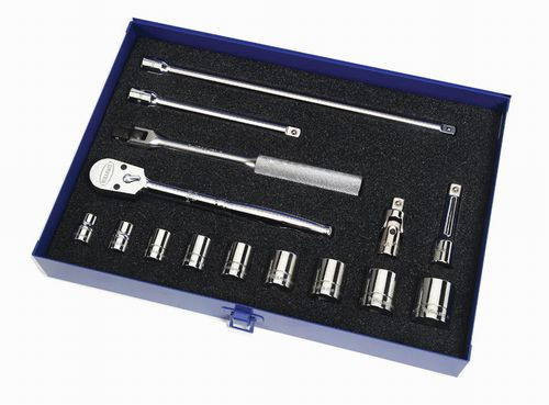 Williams 3/16 - 9/16 Williams 1/4 Dr Shallow Socket and Tool Set 6 Pt 15 Pcs and Tool Box - WSM-15HFTB
