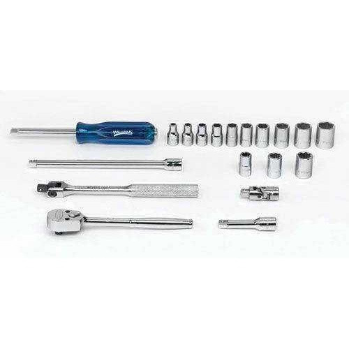 3/16 - 9/16" Williams 1/4" Dr Shallow Socket Tool Set 6 Pt & 8 Pt 19 Pcs - WSM-19HF