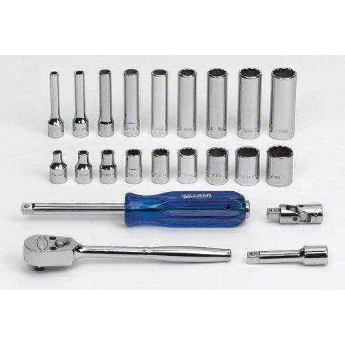 5/32 - 9/16" Williams 1/4" Dr Shallow & Deep Socket & Tool Set 6 Pt & 12 Pt 22 Pcs & Tool Box - WSM-22FTB