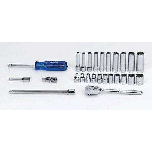 5/32 - 9/16" Williams 1/4" Dr Shallow & Deep Socket & Tool Set 6 Pt 26 Pcs - WSM-26HF