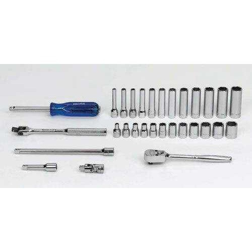 4 - 14MM Williams 1/4" Dr Shallow & Deep Socket & Tool Set 6 Pt 30 Pcs & Tool Box - MSM-30HFTB