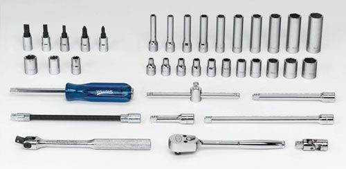 5/32 - 9/16" Williams 1/4" Dr Shallow & Deep Socket & Bit Tool Set 6 Pt & 8 Pt 38 Pcs & Tool Box - WSM-38HFTB Pro Torque Tools